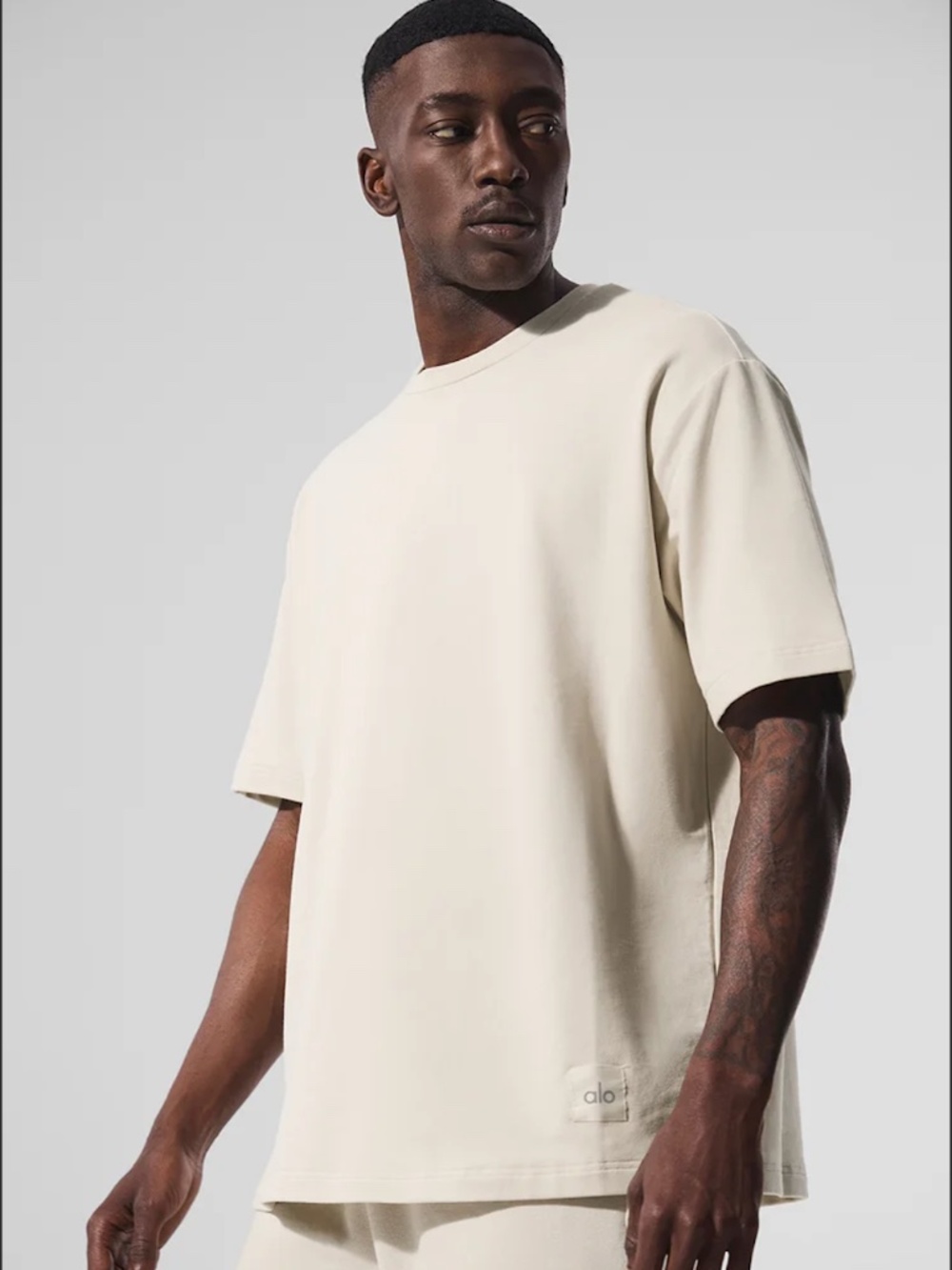 Alo Men's Double Take Short Sleeve Tee - Cream - XL - NWOT